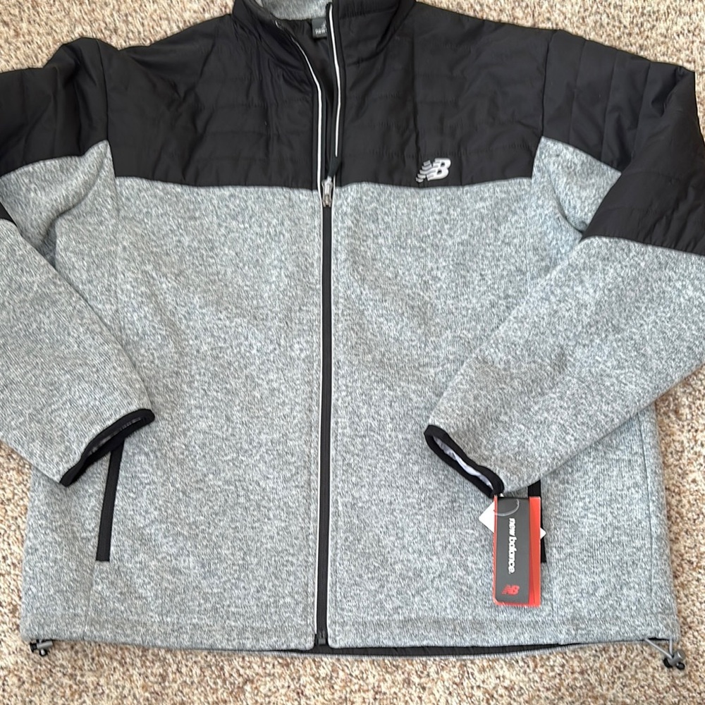 New Balance Men's Black and Gray Jacket. NWT sz L
